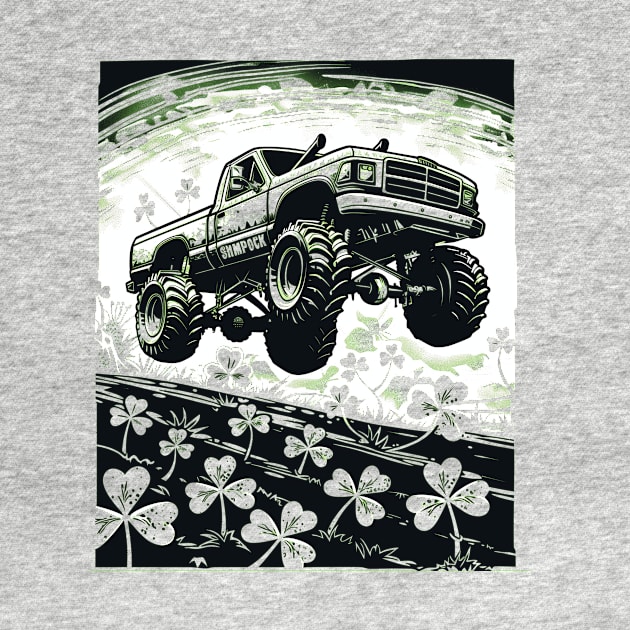 Shamrock Crusher Monster Truck Illustration by TeeTrendz